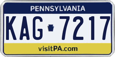 PA license plate KAG7217
