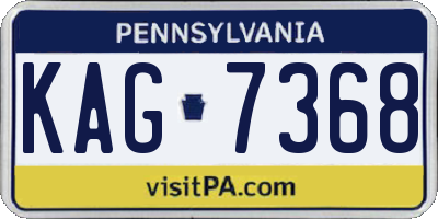 PA license plate KAG7368