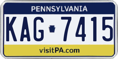 PA license plate KAG7415
