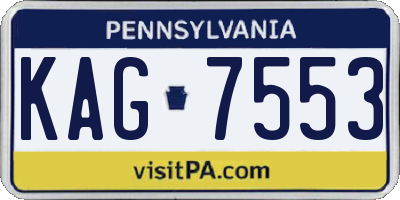 PA license plate KAG7553