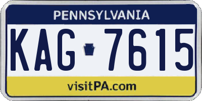 PA license plate KAG7615