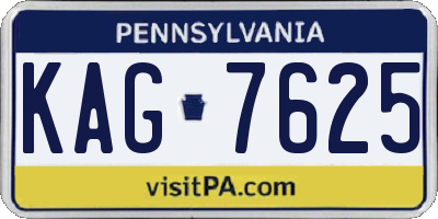 PA license plate KAG7625