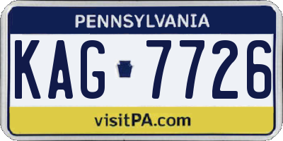 PA license plate KAG7726