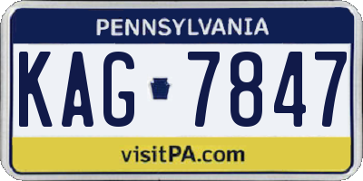PA license plate KAG7847