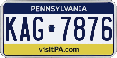 PA license plate KAG7876