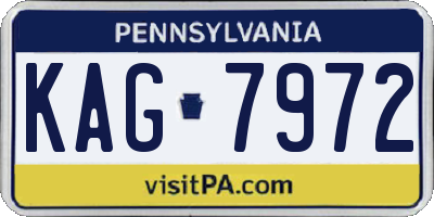 PA license plate KAG7972