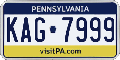PA license plate KAG7999