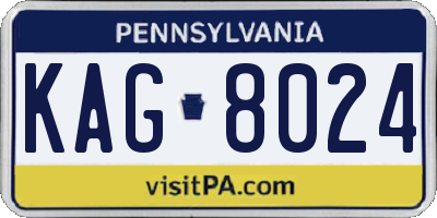 PA license plate KAG8024