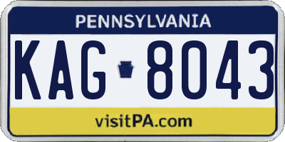 PA license plate KAG8043