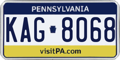 PA license plate KAG8068