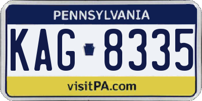 PA license plate KAG8335