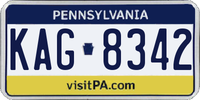 PA license plate KAG8342