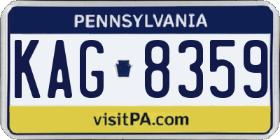 PA license plate KAG8359