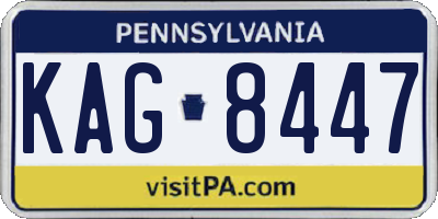 PA license plate KAG8447