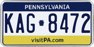 PA license plate KAG8472