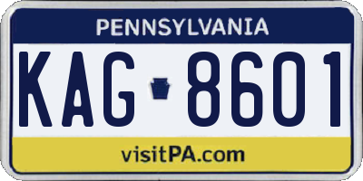 PA license plate KAG8601