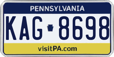 PA license plate KAG8698