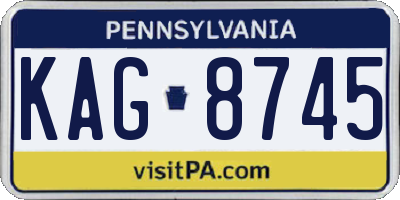 PA license plate KAG8745