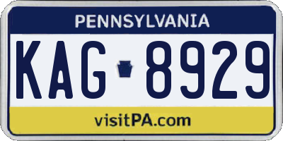 PA license plate KAG8929