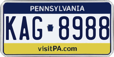 PA license plate KAG8988