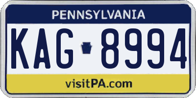 PA license plate KAG8994