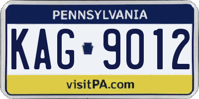 PA license plate KAG9012