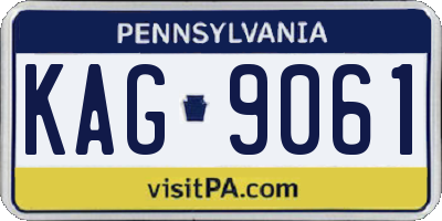 PA license plate KAG9061