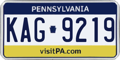 PA license plate KAG9219