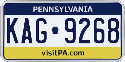 PA license plate KAG9268
