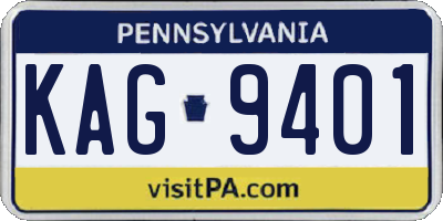 PA license plate KAG9401