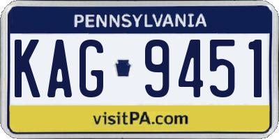 PA license plate KAG9451