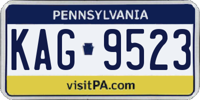 PA license plate KAG9523