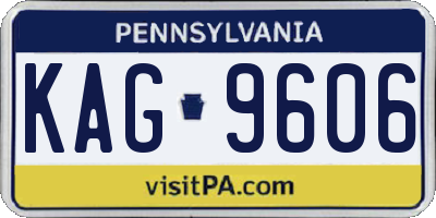 PA license plate KAG9606