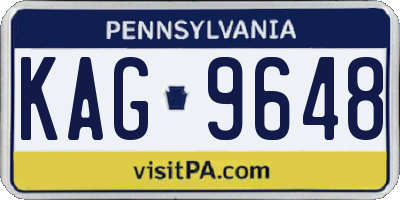 PA license plate KAG9648