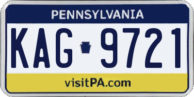 PA license plate KAG9721