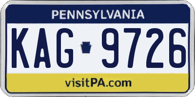 PA license plate KAG9726