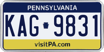 PA license plate KAG9831