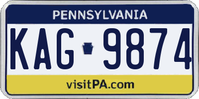 PA license plate KAG9874