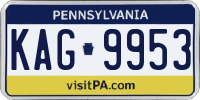 PA license plate KAG9953