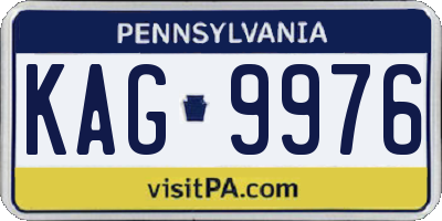 PA license plate KAG9976