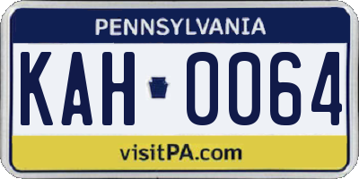 PA license plate KAH0064