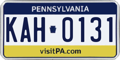 PA license plate KAH0131