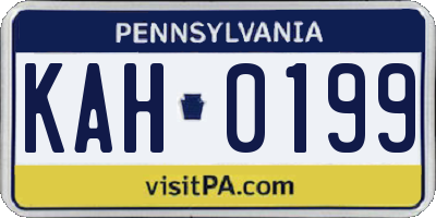 PA license plate KAH0199