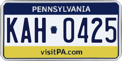 PA license plate KAH0425