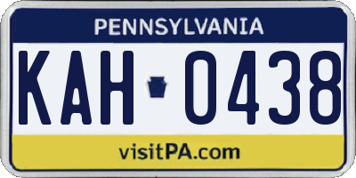 PA license plate KAH0438