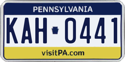 PA license plate KAH0441