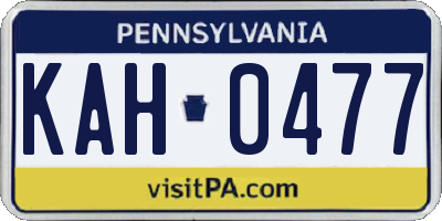 PA license plate KAH0477