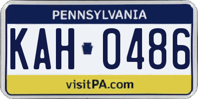 PA license plate KAH0486