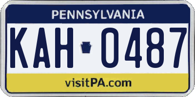PA license plate KAH0487