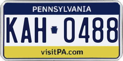PA license plate KAH0488